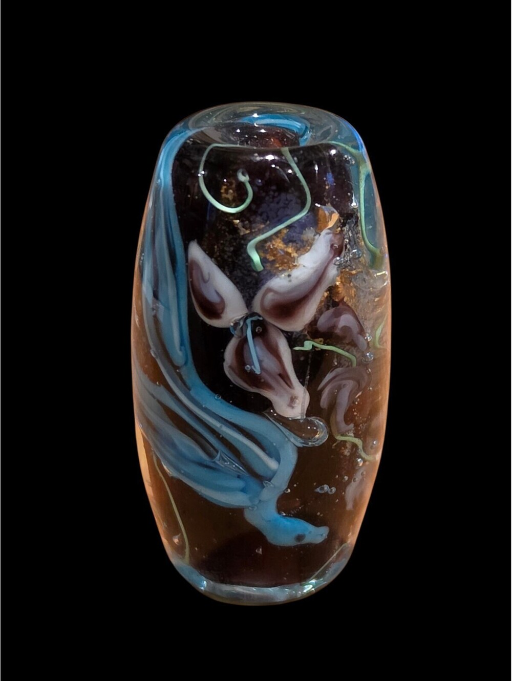 Big Lampwork Glass Aquarium Bead Focal 42mm 50g Tropical Fish Undersea Art